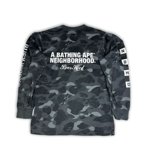 Bape x Neighborhood Black Camo Long Sleeve Tee