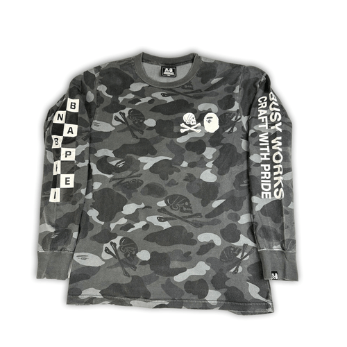 Bape x Neighborhood Black Camo Long Sleeve Tee