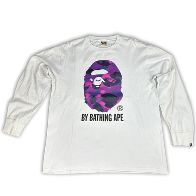Bape Purple Camo Big Ape Head Long Sleeve Tee