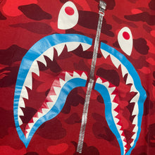 Load image into Gallery viewer, Bape Blue Shark Red Camo Shark Tee